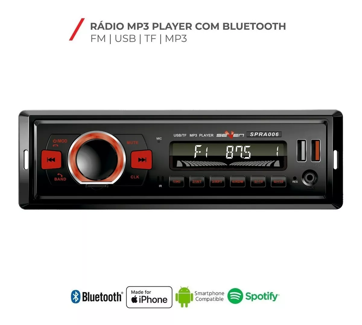 Rádio Mp3 Automotivo Fm Bluetooth Carregador Dual Usb Cartão - Image 2